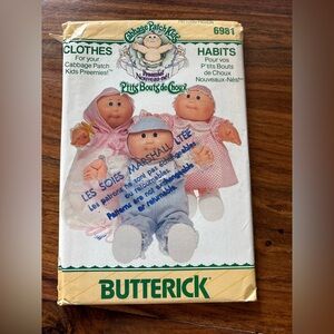 BUNDLE & SAVE: BUTTERICK Pattern 6981 - Cabbage Patch Preemie Clothes / Various